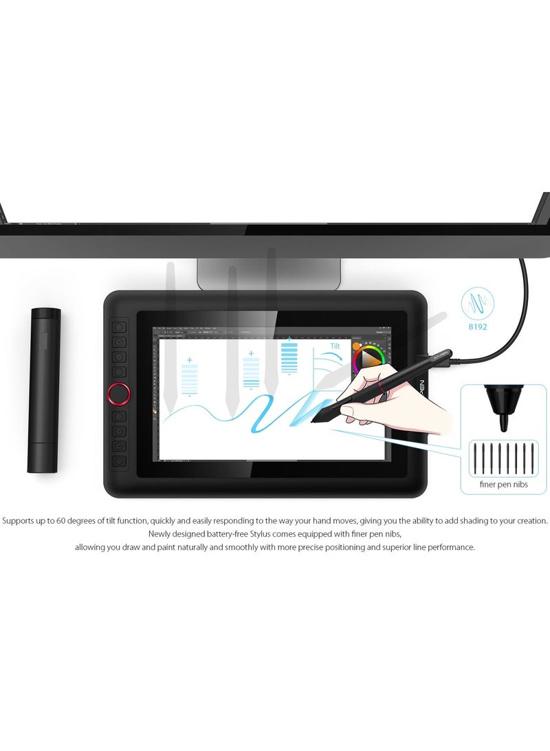 XP-PEN Artist12 Pro 11.6" Drawing Tablet with Screen Pen Display Full-Laminated Graphics Tablet with Tilt Function Battery-Free Stylus and 8 Shortcut Keys(8192 Levels Pen Pressure and 72% NTSC) - Image 3